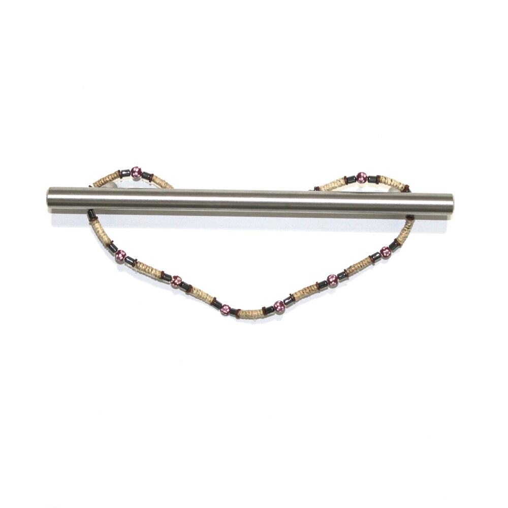 Bead and Yarn Wrap Choker Necklace